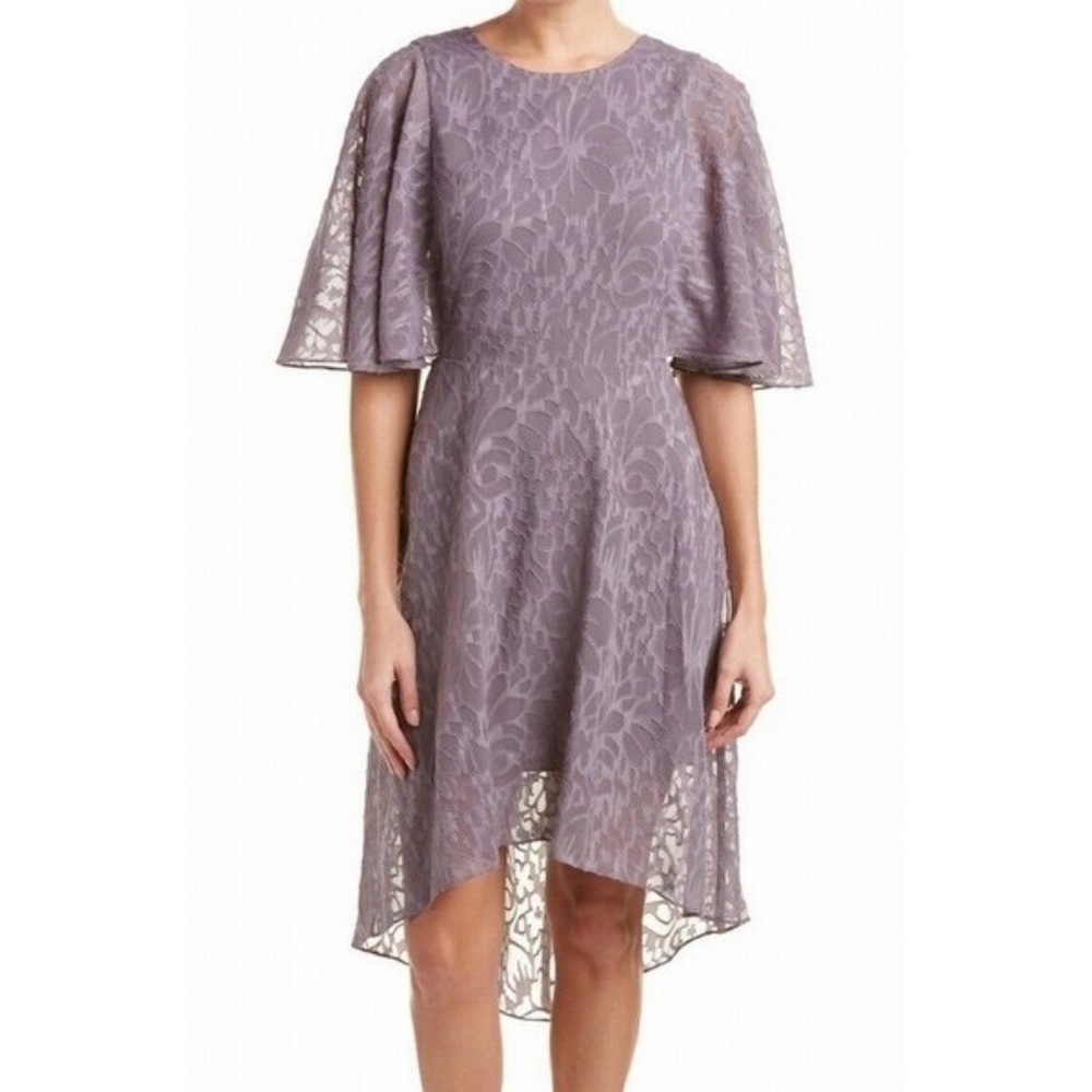 ALI & JAY| Purple burnout Asymmetrical dress